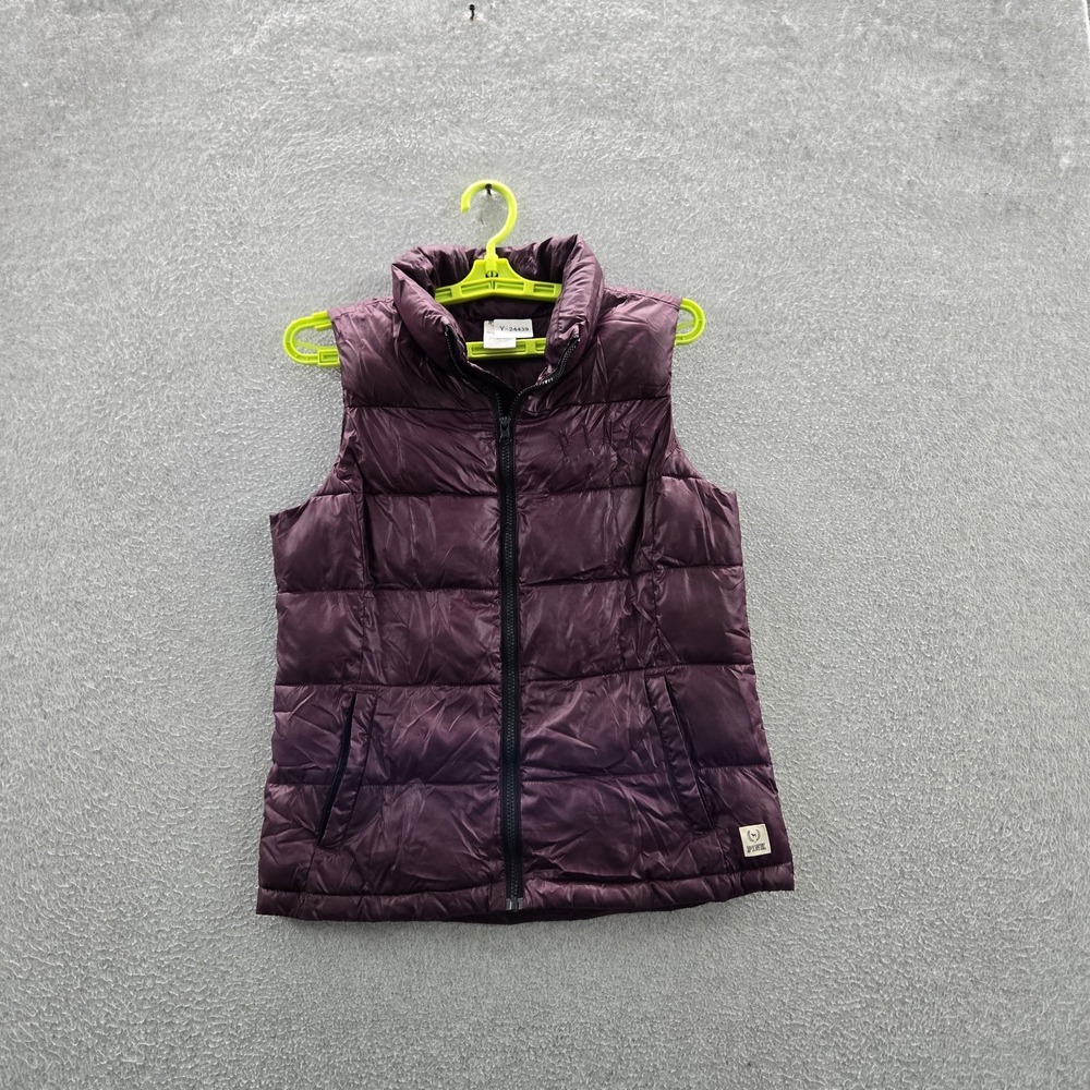 Victoria's Secret PINK Women Vest XS Purple Logo Embroidery Puffer